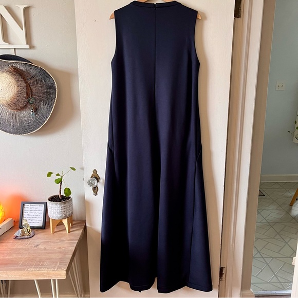 COS Navy Blue Scuba Dress with Irregular High Low Hem, Size M - Picture 10 of 14